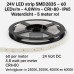 24V LED strip SMD2835 – 60 LEDs/m – 4.8W/m – CRI>80 – IP65 Waterdicht – 5 meter rol