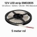 12V LED strip SMD2835 – 120 LEDs/m – 9.6W/m – CRI>80 – IP65 Waterdicht – 5 meter rol