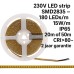 230V LED strip SMD2835 – 180 LEDs/m – 15W/m – IP65 – 20m of 50m – CRI>80 – 2 jaar garantie
