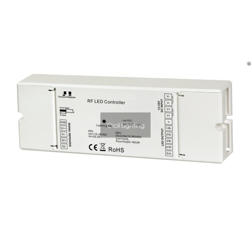 RF 5-kanaals LED controller met ontvanger en repeater-modus – draadloze RGB+CCT sturing